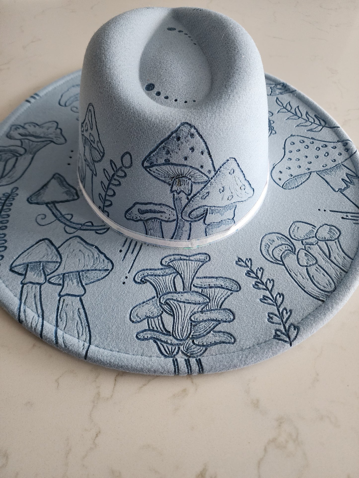 Full Custom Freehand Burnt Design Fedora Hats