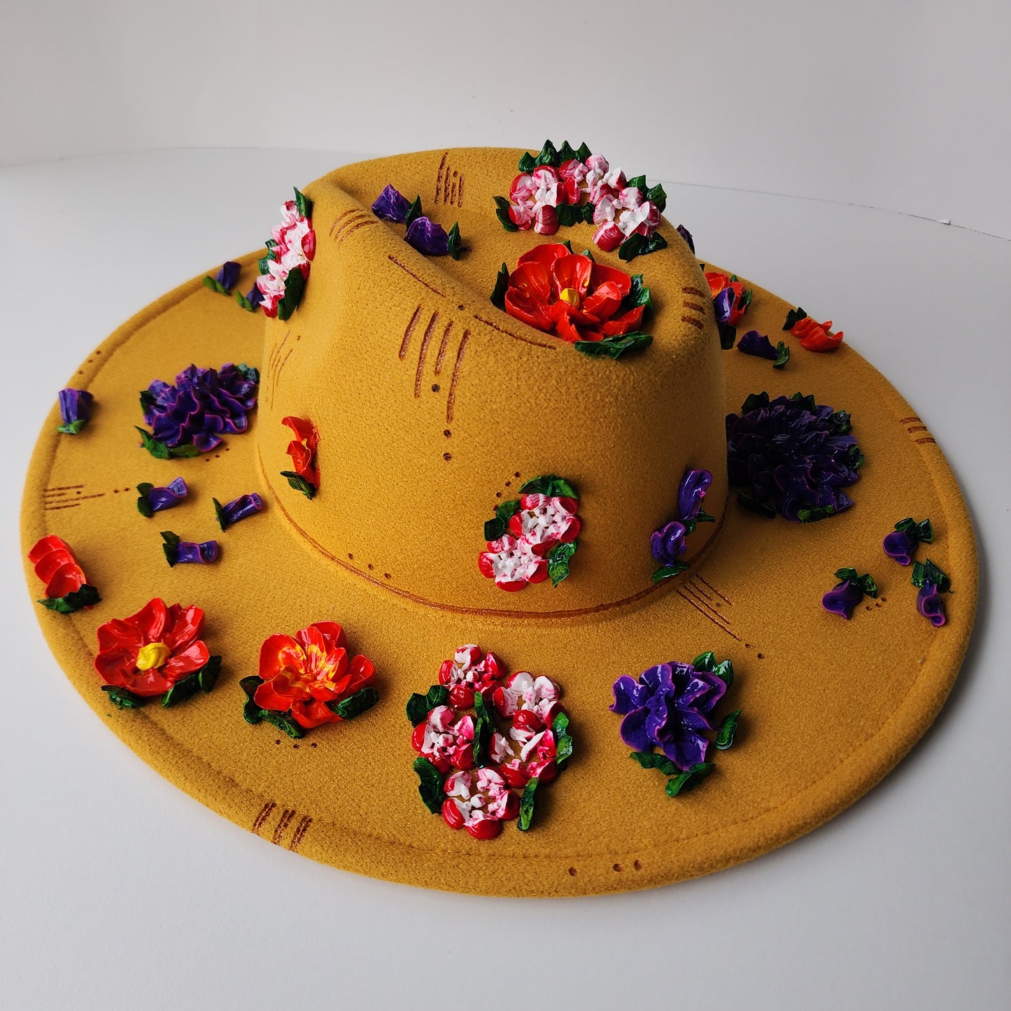 3D Art Hat Flowers