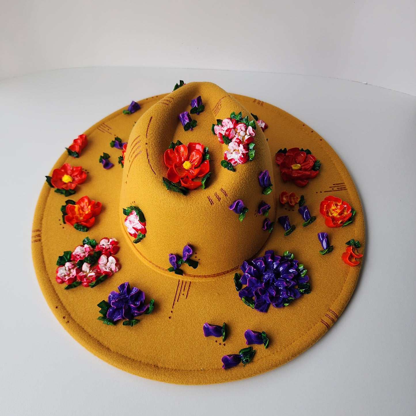 3D Art Hat Flowers