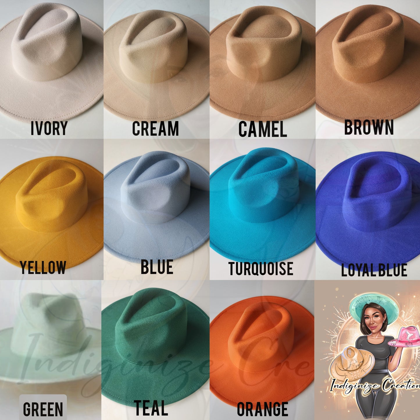 Full Custom Freehand Burnt Design Fedora Hats