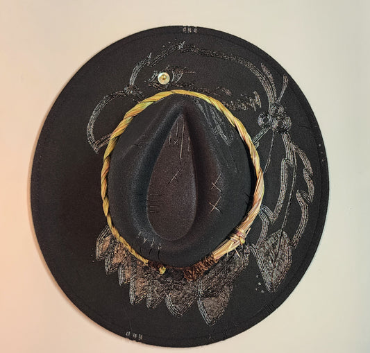 Eagle with Sweetgrass braid Half Design