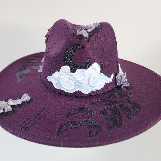 3D Art / Amethyst Crystal / Burnt Design hat